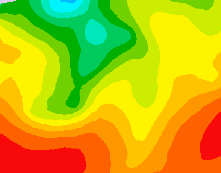 GDPS 500 millibar geopotential height 006 hour forecast chart for Canada based on 2026/08/02 1200Z data