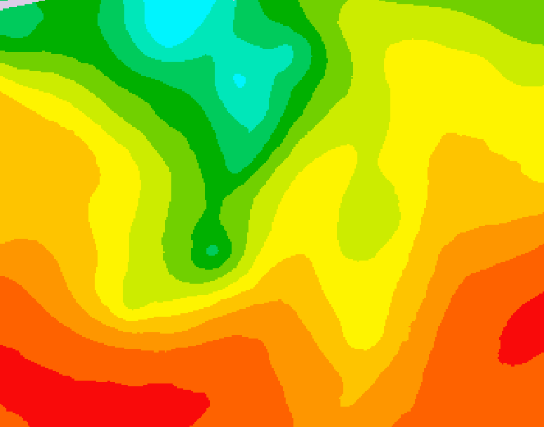 GDPS 500 millibar geopotential height 018 hour forecast chart for Canada based on 2026/08/02 1200Z data