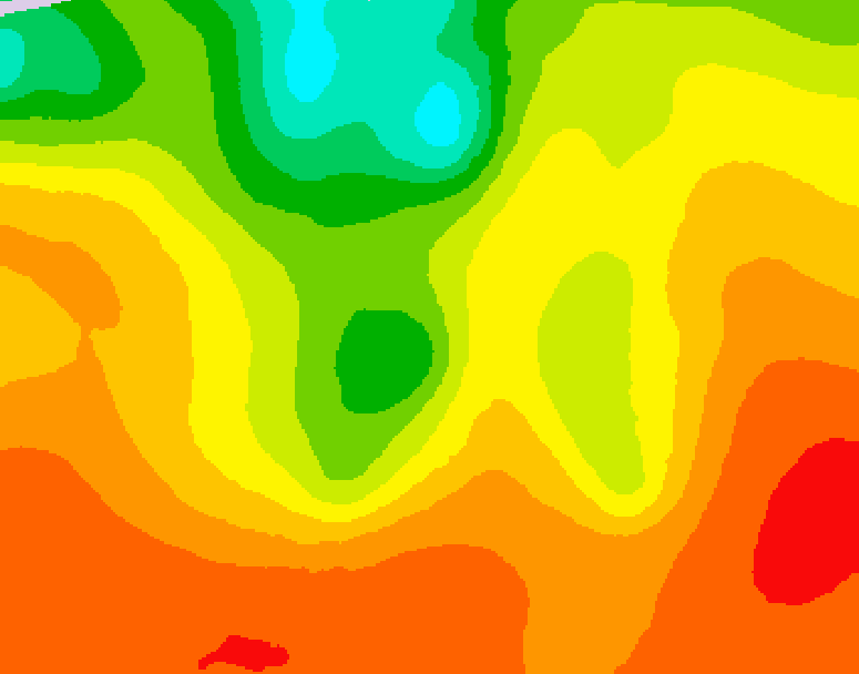 GDPS 500 millibar geopotential height 036 hour forecast chart for Canada based on 2026/08/02 1200Z data