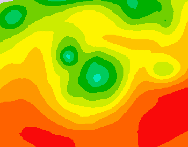GDPS 500 millibar geopotential height 078 hour forecast chart for Canada based on 2026/08/02 1200Z data