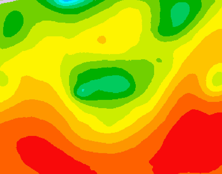 GDPS 500 millibar geopotential height 102 hour forecast chart for Canada based on 2026/08/02 1200Z data