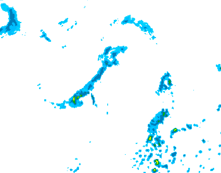 GDPS precipitation 024 hour forecast chart for Canada based on 2026/08/02 0000Z data