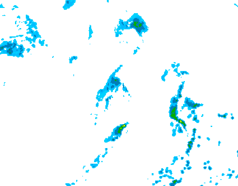 GDPS precipitation 036 hour forecast chart for Canada based on 2026/08/02 1200Z data