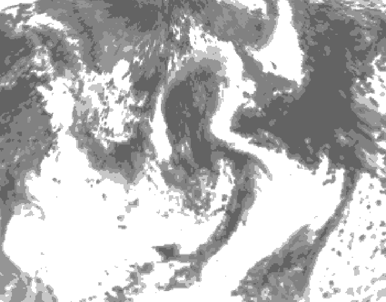 GDPS total cloud 072 hour forecast chart for Canada based on 2026/08/02 0000Z data