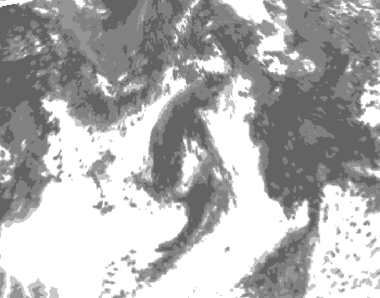 GDPS total cloud 042 hour forecast chart for Canada based on 2026/08/02 1200Z data