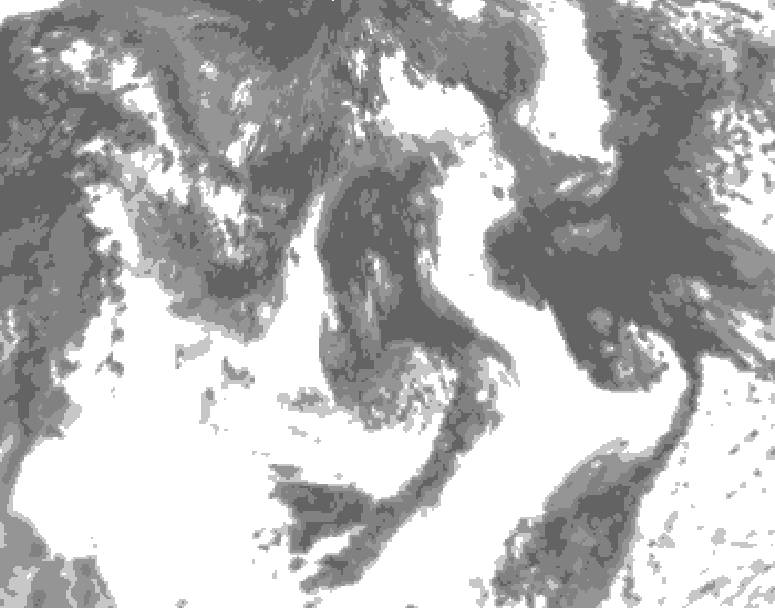GDPS total cloud 054 hour forecast chart for Canada based on 2026/08/02 1200Z data