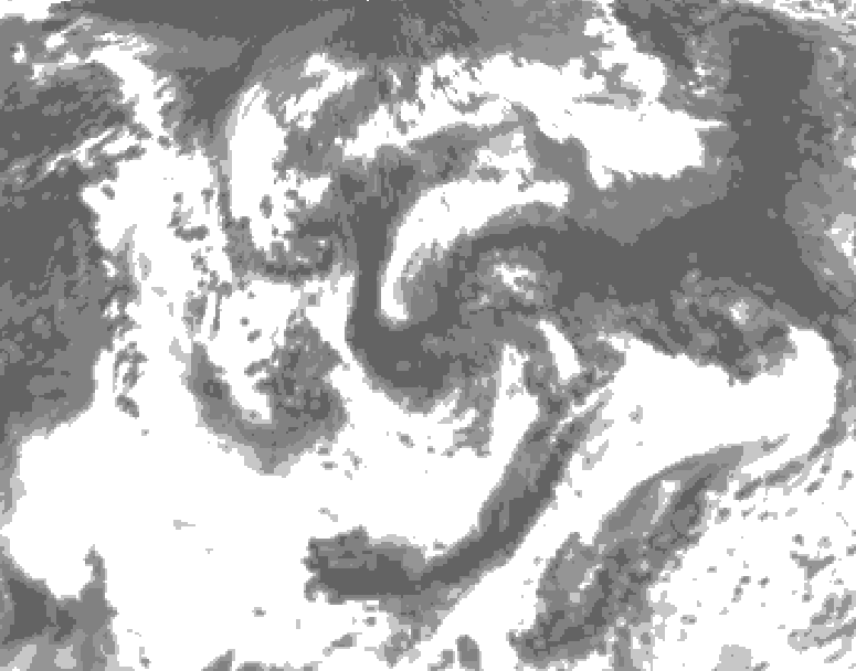 GDPS total cloud 072 hour forecast chart for Canada based on 2026/08/02 1200Z data