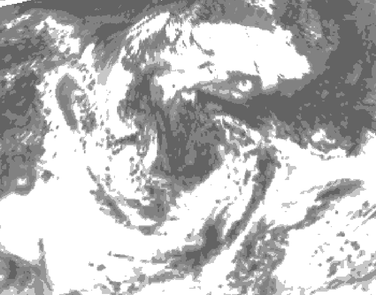 GDPS total cloud 084 hour forecast chart for Canada based on 2026/08/02 1200Z data