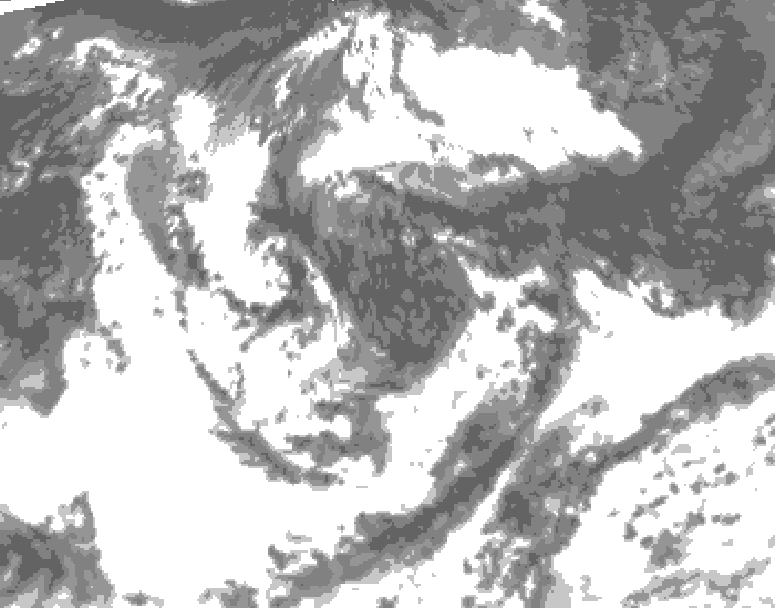 GDPS total cloud 090 hour forecast chart for Canada based on 2026/08/02 1200Z data