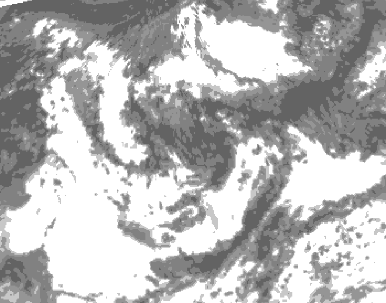GDPS total cloud 096 hour forecast chart for Canada based on 2026/08/02 1200Z data