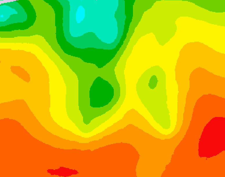 GDPS 500 millibar geopotential height 024 hour forecast chart for Canada based on 2026/08/03 0000Z data