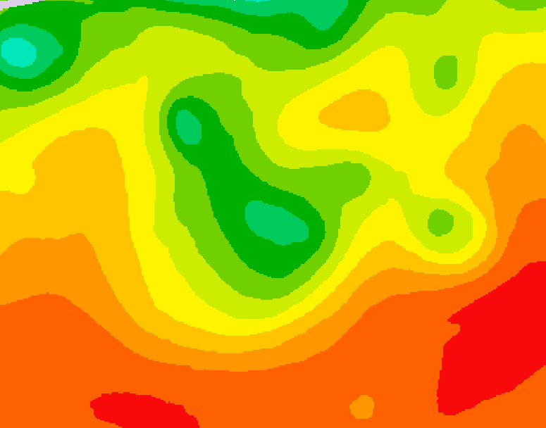 GDPS 500 millibar geopotential height 048 hour forecast chart for Canada based on 2026/08/03 0000Z data