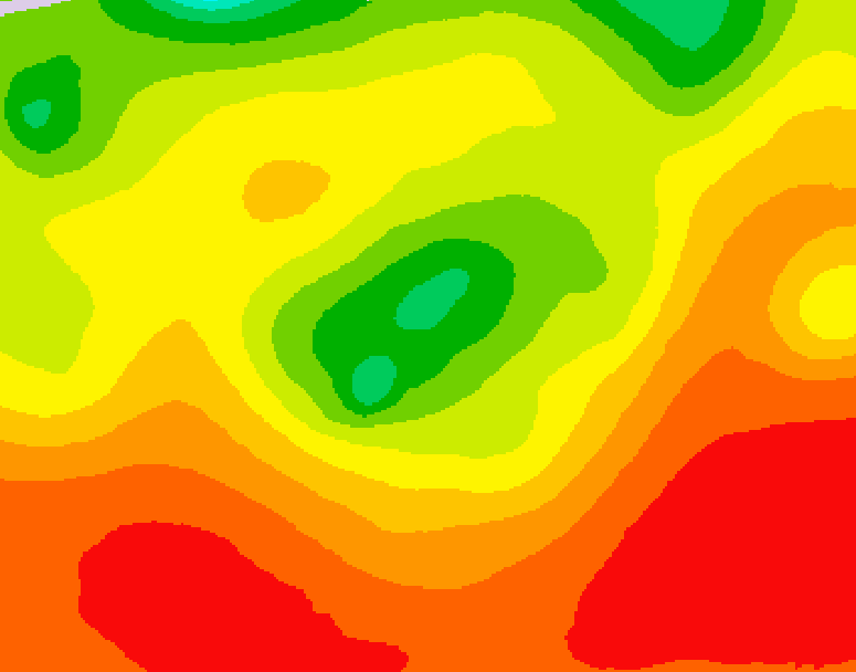 GDPS 500 millibar geopotential height 096 hour forecast chart for Canada based on 2026/08/03 0000Z data