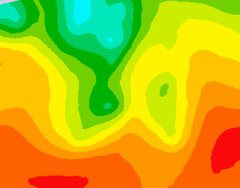GDPS 500 millibar geopotential height 006 hour forecast chart for Canada based on 2026/08/03 1200Z data
