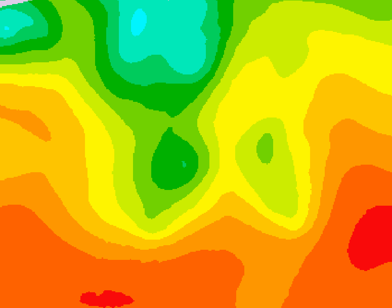 GDPS 500 millibar geopotential height 012 hour forecast chart for Canada based on 2026/08/03 1200Z data