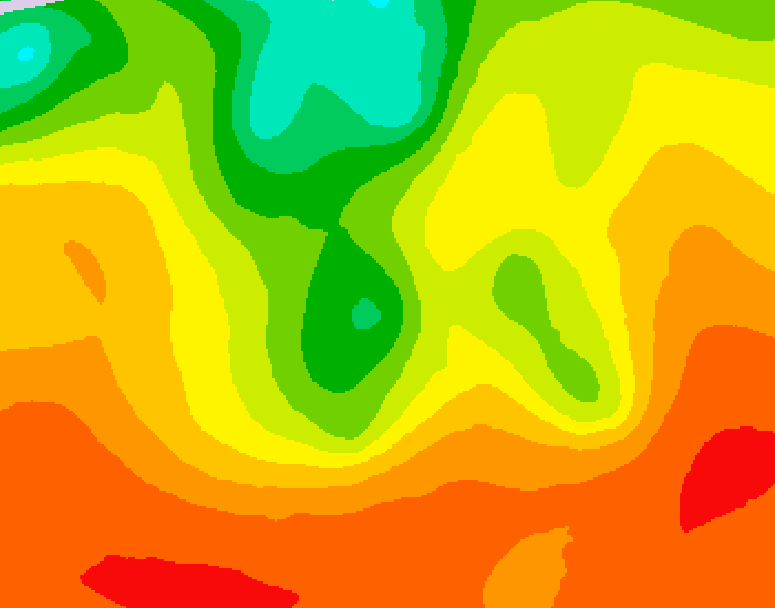 GDPS 500 millibar geopotential height 018 hour forecast chart for Canada based on 2026/08/03 1200Z data