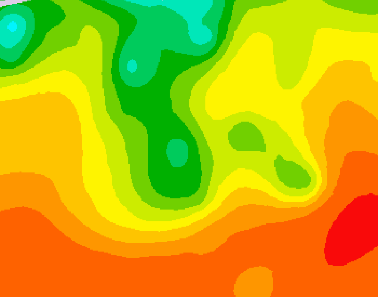 GDPS 500 millibar geopotential height 024 hour forecast chart for Canada based on 2026/08/03 1200Z data