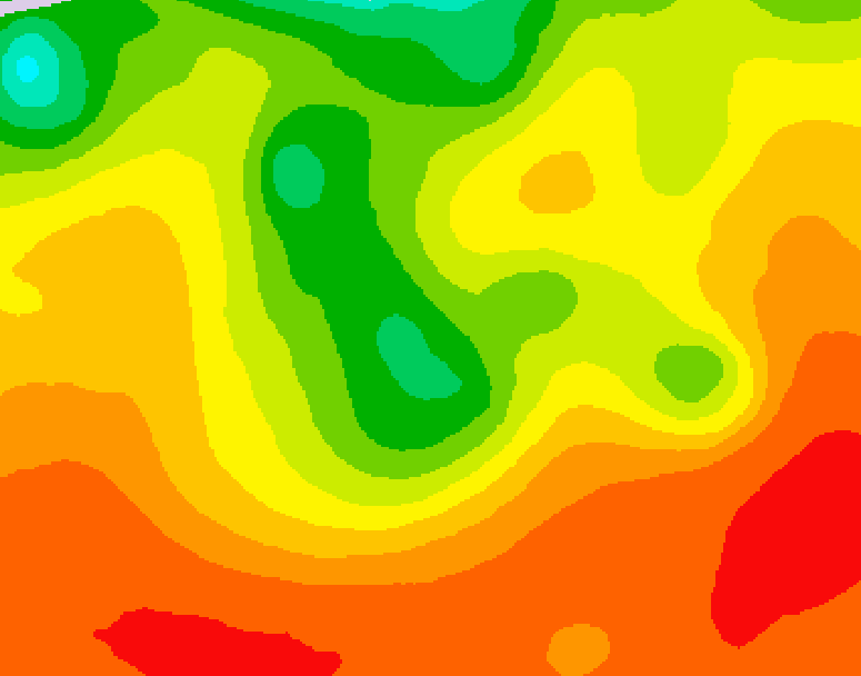 GDPS 500 millibar geopotential height 030 hour forecast chart for Canada based on 2026/08/03 1200Z data