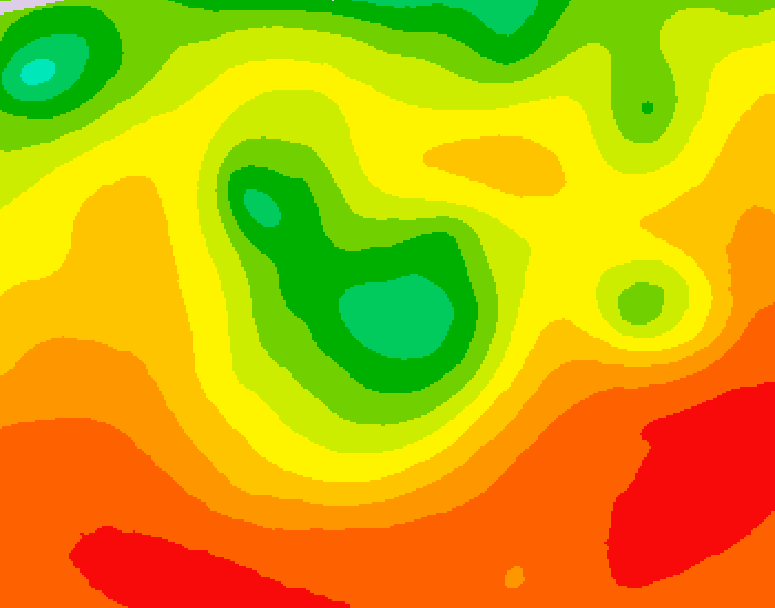 GDPS 500 millibar geopotential height 042 hour forecast chart for Canada based on 2026/08/03 1200Z data