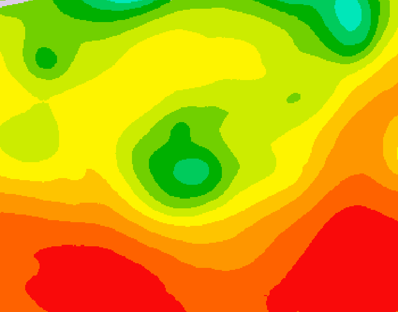 GDPS 500 millibar geopotential height 102 hour forecast chart for Canada based on 2026/08/03 1200Z data