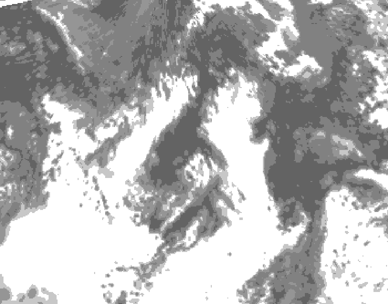 GDPS total cloud 024 hour forecast chart for Canada based on 2026/08/03 0000Z data