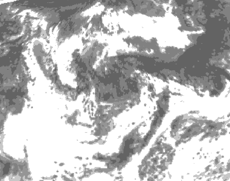 GDPS total cloud 072 hour forecast chart for Canada based on 2026/08/03 0000Z data