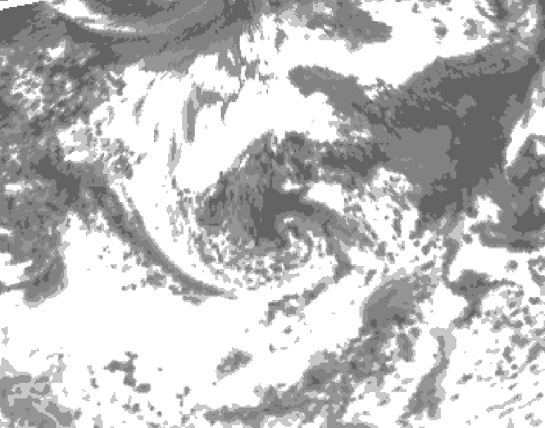 GDPS total cloud 120 hour forecast chart for Canada based on 2026/08/03 0000Z data