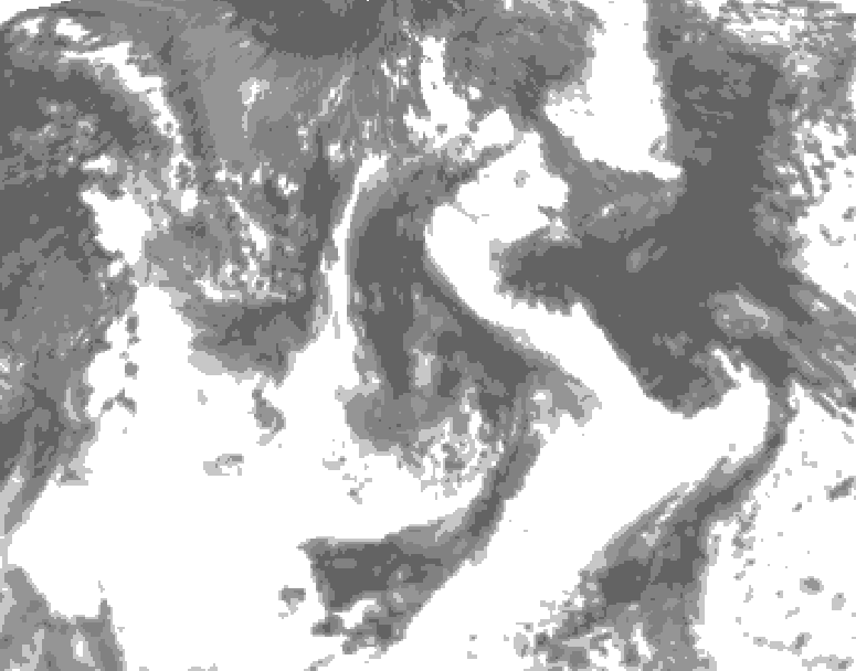 GDPS total cloud 030 hour forecast chart for Canada based on 2026/08/03 1200Z data