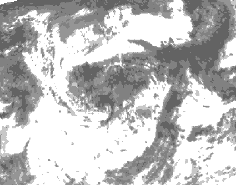 GDPS total cloud 084 hour forecast chart for Canada based on 2026/08/03 1200Z data