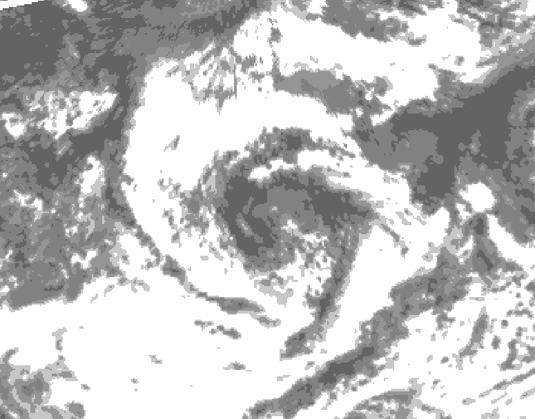GDPS total cloud 126 hour forecast chart for Canada based on 2026/08/03 1200Z data