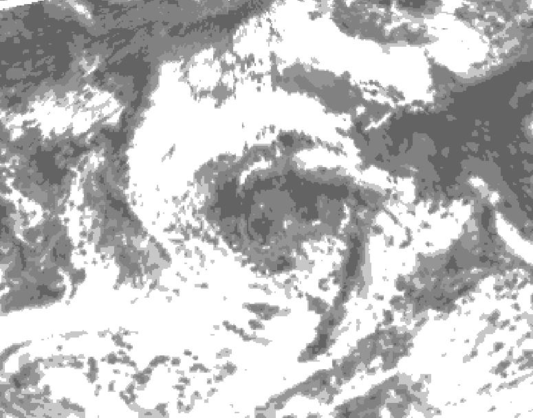 GDPS total cloud 132 hour forecast chart for Canada based on 2026/08/03 1200Z data