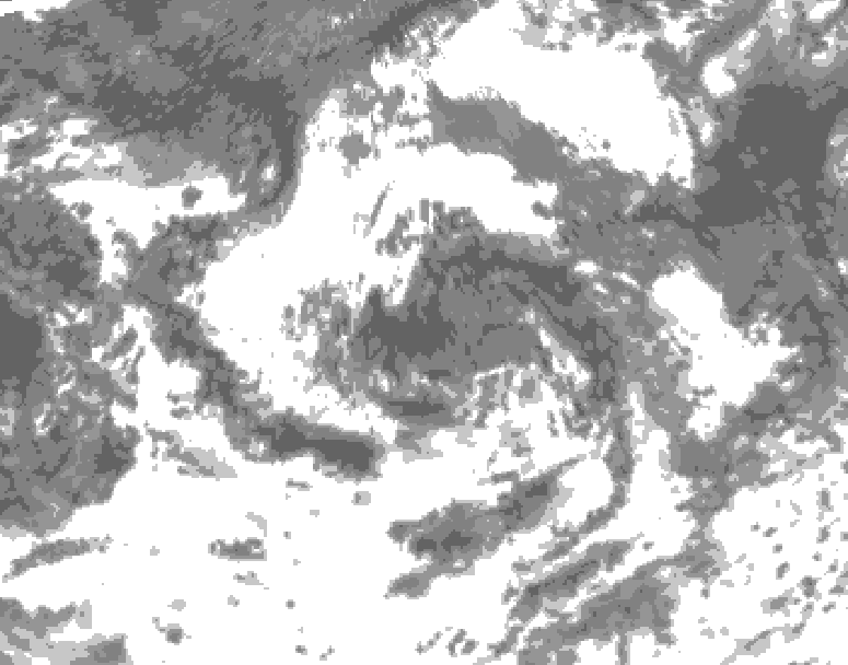 GDPS total cloud 150 hour forecast chart for Canada based on 2026/08/03 1200Z data