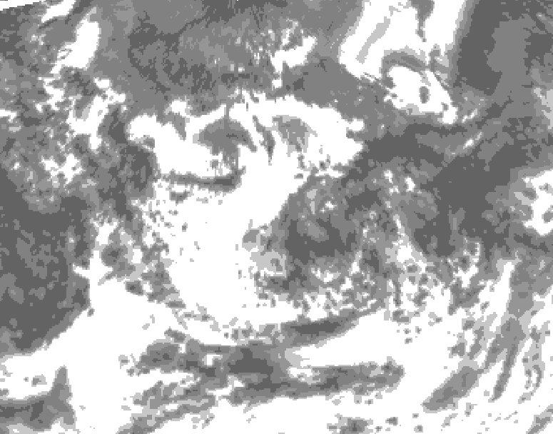 GDPS total cloud 222 hour forecast chart for Canada based on 2026/08/03 1200Z data