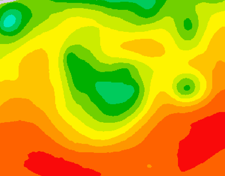 GDPS 500 millibar geopotential height 018 hour forecast chart for Canada based on 2026/08/04 1200Z data