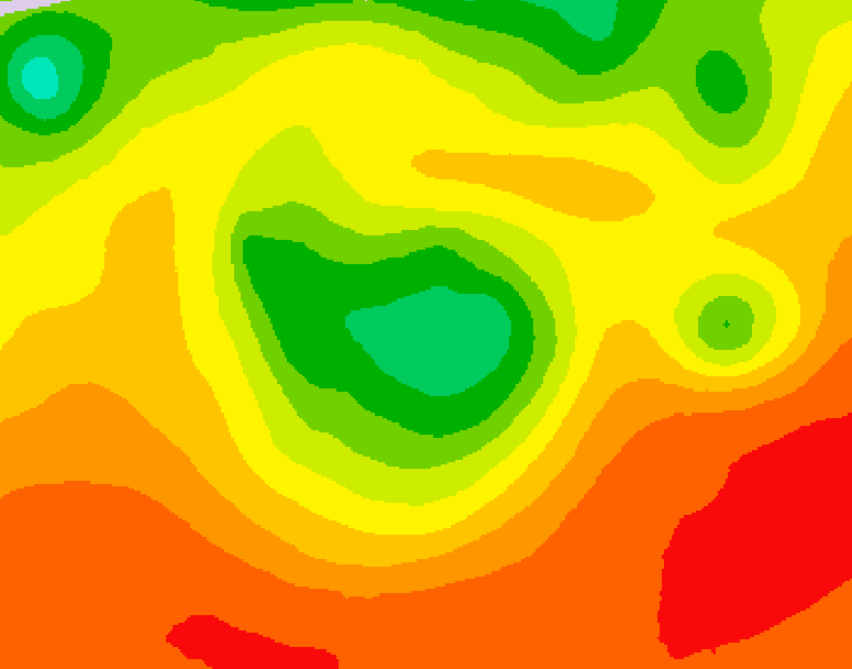 GDPS 500 millibar geopotential height 024 hour forecast chart for Canada based on 2026/08/04 1200Z data