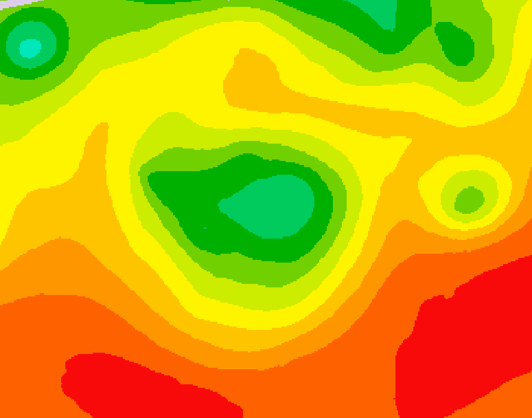GDPS 500 millibar geopotential height 030 hour forecast chart for Canada based on 2026/08/04 1200Z data