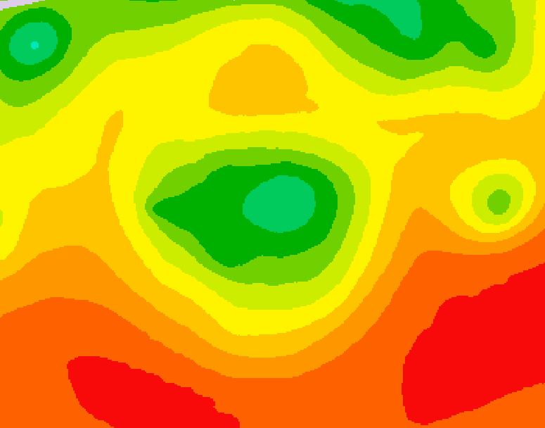 GDPS 500 millibar geopotential height 036 hour forecast chart for Canada based on 2026/08/04 1200Z data