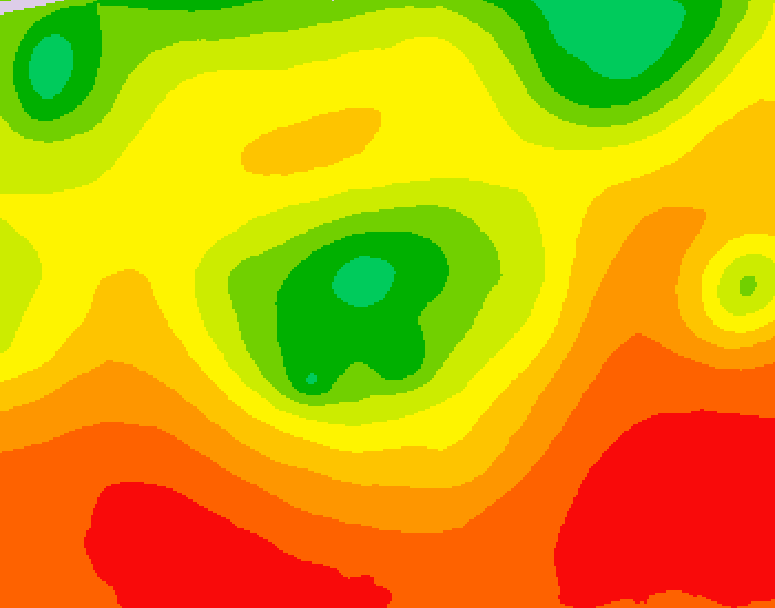 GDPS 500 millibar geopotential height 054 hour forecast chart for Canada based on 2026/08/04 1200Z data