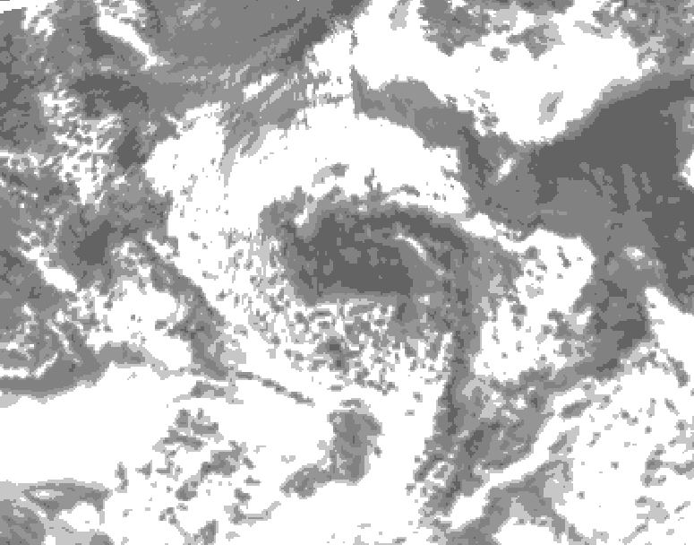GDPS total cloud 120 hour forecast chart for Canada based on 2026/08/04 0000Z data