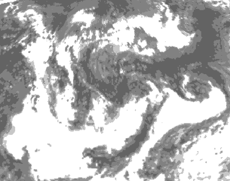 GDPS total cloud 024 hour forecast chart for Canada based on 2026/08/04 1200Z data