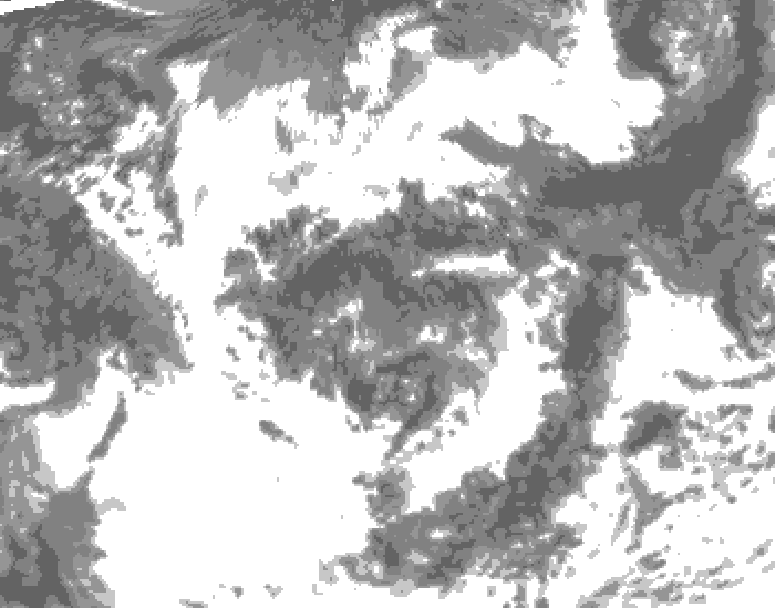 GDPS total cloud 072 hour forecast chart for Canada based on 2026/08/04 1200Z data