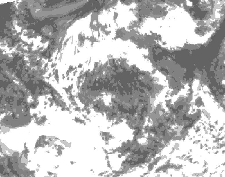 GDPS total cloud 096 hour forecast chart for Canada based on 2026/08/04 1200Z data