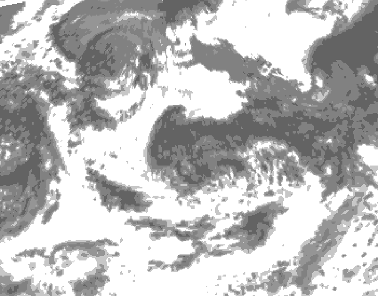 GDPS total cloud 150 hour forecast chart for Canada based on 2026/08/04 1200Z data