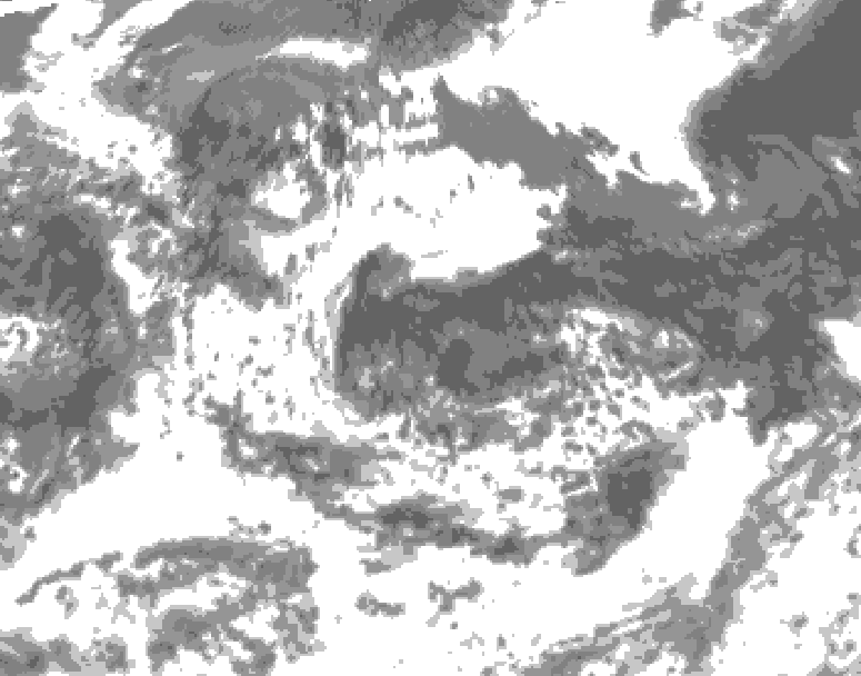GDPS total cloud 156 hour forecast chart for Canada based on 2026/08/04 1200Z data