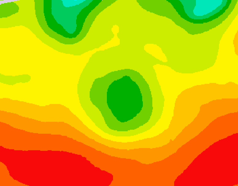 GDPS 500 millibar geopotential height 096 hour forecast chart for Canada based on 2026/08/05 0000Z data