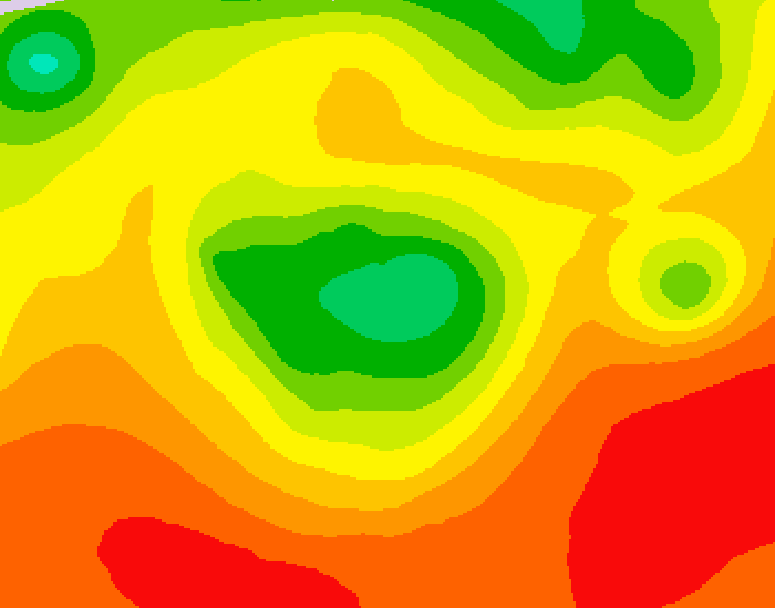 GDPS 500 millibar geopotential height 006 hour forecast chart for Canada based on 2026/08/05 1200Z data