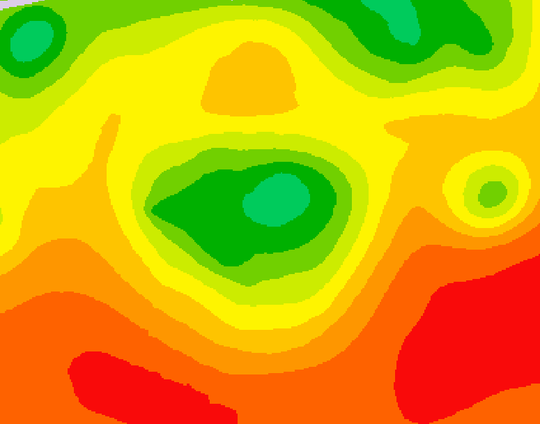 GDPS 500 millibar geopotential height 012 hour forecast chart for Canada based on 2026/08/05 1200Z data