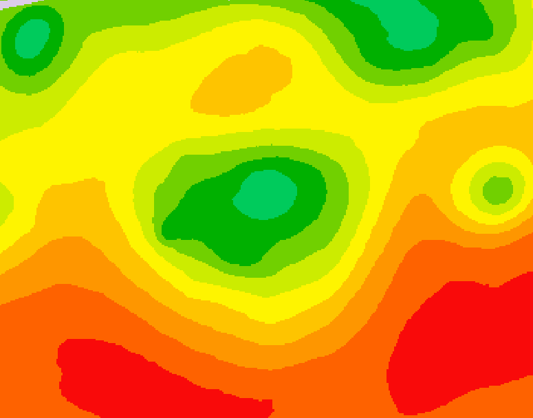 GDPS 500 millibar geopotential height 018 hour forecast chart for Canada based on 2026/08/05 1200Z data