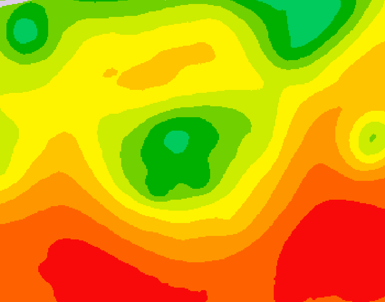 GDPS 500 millibar geopotential height 030 hour forecast chart for Canada based on 2026/08/05 1200Z data