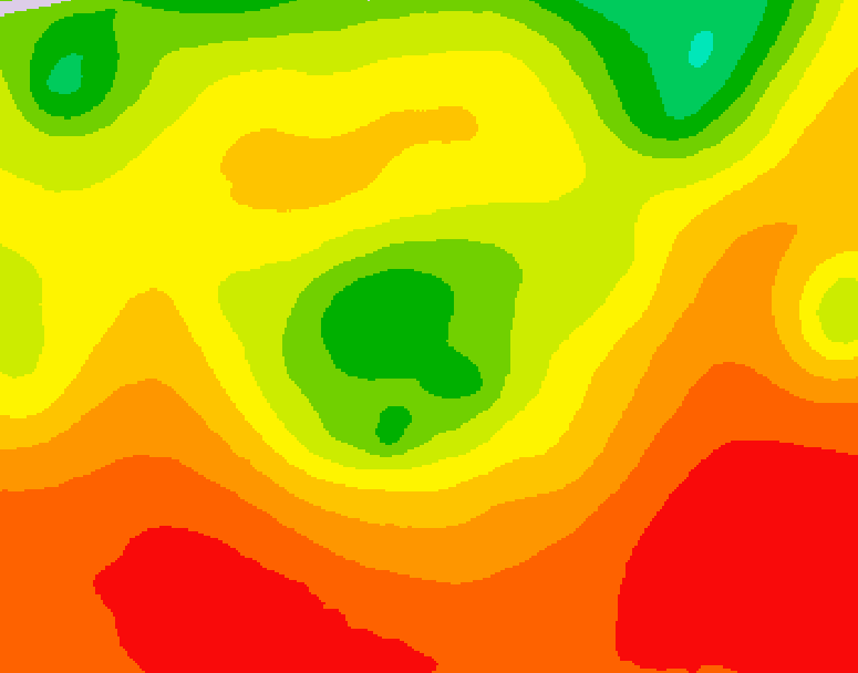 GDPS 500 millibar geopotential height 036 hour forecast chart for Canada based on 2026/08/05 1200Z data